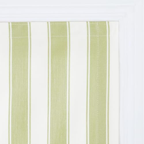Image of TWOPAGES No Drill Cordless Roman Shades Classic Olivine Bordered Pinstripe Roman Blinds for Windows, Light Filtering Blackout Blinds Farmhouse Shades for Kitchen Customized Blinds, 1 Piece
