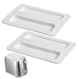 LABRIMP 2 Stück Silikon Toasterabdeckungen für Scheiben Toaster Staubdicht und Hitzebeständig Praktische Abdeckung für Brotbackmaschinen Weiße Toasterhaube für Küchenutensilien