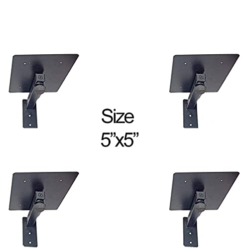 Image of Audiovan Shelf Speaker Wall Mount Wall Speaker Mount, Speaker Stand (5 x 5 Inches) 4 Pcs Pack