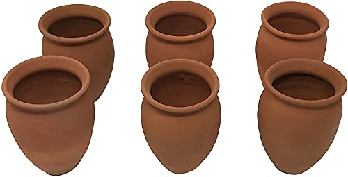 Mexgrocer (6 Pack) Jarritos de Barro - Cantaritos Para Bebida - 10 Onces Clay Cups