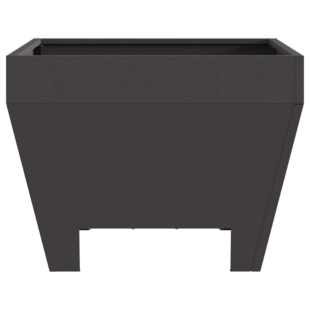 Brasero negro 50 x 50 x 38 cm de acero para jardín, terraza, exterior con protección contra la corrosión, resistente al calor, para reuniones al aire libre, portátil, resistente al calor a