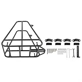 Yhenlovtt Soporte frontal para bicicleta, diseño trapezoidal, soporte de bolsa colgante de aleación de aluminio, para bicicletas de montaña, bicicletas eléctricas, fácil instalación, estante de carga
