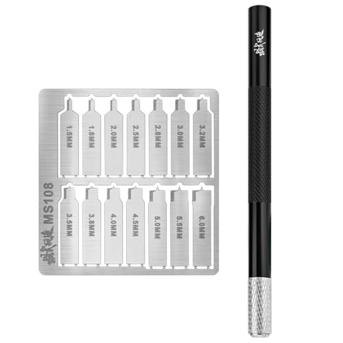 ANSAI 14-Piece Paddle Flat Bit Set, Drill Bits, Hole Punch, Hand Tool Drill Bits for Hobbies, Crafts, MG,HG,PG,RG Scale Model