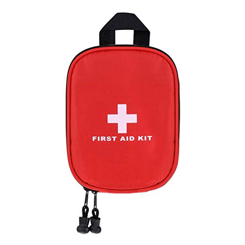 Aoutacc Nylon Erste-Hilfe-Leerset kompakte und leichte Erste-Hilfe-Tasche für den Notfall zu Hause im Büro Auto im Freien Boot Camping Wandern (nur Tasche) (6.7x 5.1 Red)