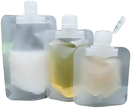 30-teiliger tragbarer Reisekosmetik-Flüssigkeitsverpackungsbeutel, 30 ml / 50 ml / 100 ml leerer Quetschbeutel, Kosmetikprobentopf, flüssiger transparenter Plastikkosmetikbeutel, Lotion / Shampoo Cover