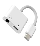 USB-C to 3.5mm Jack Adapter for iPhone 15 (2in1) Aux Dongle Type C Headphone Charger Splitter Compatible for Samsung Galaxy for Apple 15 Pro Max Plus for iPad 10、Air4/5、Mini6、12.9 Audio CD-uk