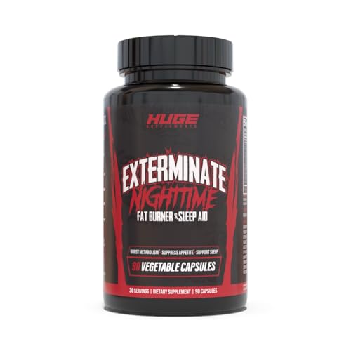 Exterminate Night Time Fat Burner & Sleep Support – Boost Metabolism, Reduce Cravings & Burn More Calories – 10 Proven Ingredients Forskolin, 5-HTP, Saffron, Paradoxine & Melatonin (100% Stim Free)