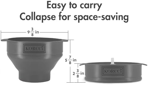 The Original Korcci Microwaveable Silicone Popcorn Popper, Microwave Popcorn Popper, Collapsible Microwave Popcorn Maker Bowl, No Oil Needed, Use In Microwave, Dishwasher Safe (Grey) - 3