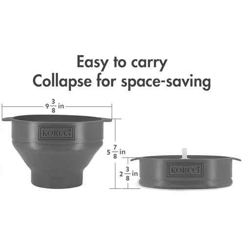 Image of The Original Korcci Microwaveable Silicone Popcorn Popper, Microwave Popcorn Popper, Collapsible Microwave Popcorn Maker Bowl, No Oil Needed, Use In Microwave, Dishwasher Safe (Grey)