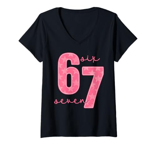 Womens 67 Funny Meme V-Neck T-Shirt