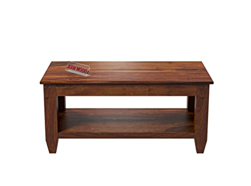 Image of Sheesham Wooden Center Table, Coffee Table, for Living Room Furniture - Honey Finish
