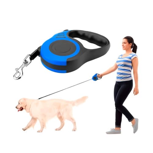 Guia Retrátil Para Cães, Gatos, Resistente 3 Metros Azul
