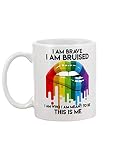 NA LGBT Je suis Courageux Je suis meurtri Je suis Qui Je suis censé être C'est Moi Mug, Tasse LGBT, Tasse LGBT lèvres, Citations imprimées d'art 11 OZ mUg