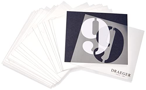 Toga Lot de 19 Pochoirs Chiffres Plastique Transparent 5 x 5 x 0,1 cm