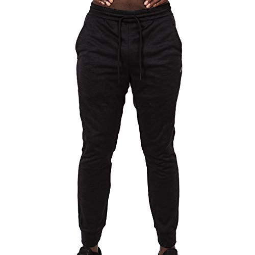 Alive Men’s Quick Dry Jogger Sweatpants | Athletic Performance | Workout Pants  (X-Large, Black Heather)