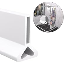Water Dam for Sink Shower Tub Threshold Water Barrier Collapsible Water Stopper Barrier Water-Blocking Splash Guard Suitable Heart - 1.97 H - White, 78 Inch