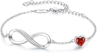 Louisa Secret Infinity Bracelets for Womens, Sterling Silver 925 Bracelet Adjustable Women Bracelet, Infinity Love Heart Ladies Bracelets, Silver Bracelet Jewellery Gifs for Women Birthday Mothers Day