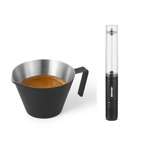 MHW-3BOMBER Espresso Measuring Cup 2oz Espresso Shot Cup Rechargeable Milk Frother Coffee, Electric Mini Frother Handheld for Home Kitchen Camping
