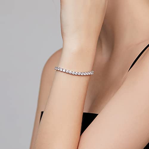 Zowbinbin Tennis Bracelet Women Bracelet Tennis Bracelet 6.0Inch Silver Tennis Bracelet For Women Platinum Plated Sterling Silver Cubic Zirconia Tennis Bracelet,Classic Cz Tennis Bracelet For Men 3Mm #TOP4