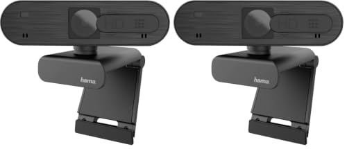 Hama Webcam 1080p Full HD mit Stereo Mikrofon (PC Webcam mit Autofokus und intelligenter Belichtung für Homeoffice und Gaming, 360 Grad schwenkbar, mit Kamera-Abdeckung, 1/4 Zoll Gewinde für Stative)