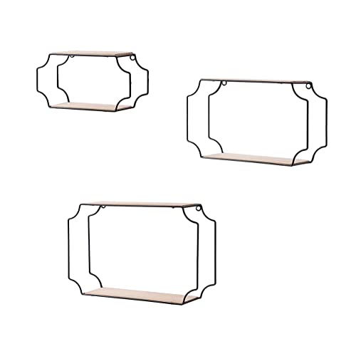 Cowhilan Schweberegal Metall Rahmen-Aufbewahrungs Regale Wohnzimmer Badezimmer Küche Lagerregal 3er-Pack (Groß Mittel Klein) Cover