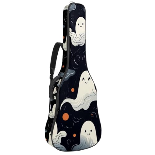 Sac de guitare acoustique imprimé Boo de 106,7 cm avec crochet dorsal pratique