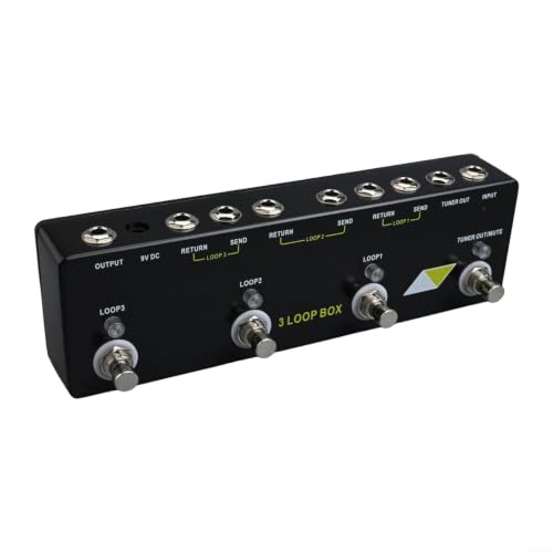 3 Loop Box Guitar Pedal, Metal Looper with True Bypass & Tuner