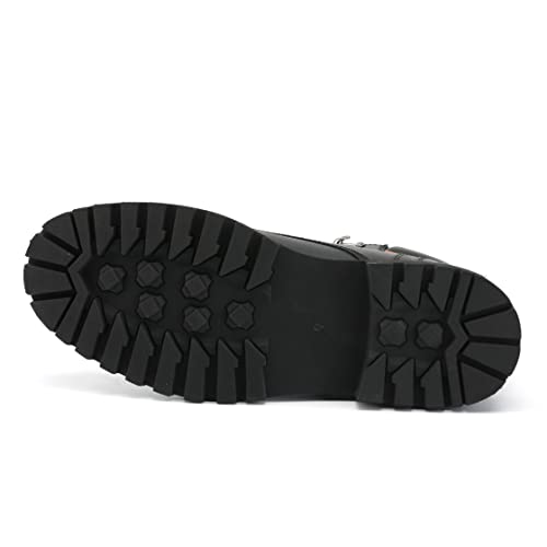 Image of Mens Soft Toe Work Leather Boots for Construction Rubber Sole Work Boots for Men
