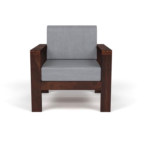 Image of KINGS HOME FURNITURE Sheesham Wooden 4 Seater Sofa for Living Room | Solid Wood Sofa | Rosewood Sofa Set for Home & Office | Lounge (Walnut Finish, 4 Seater)