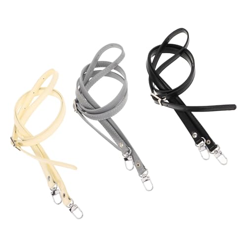 MUCKLILY Juego de 3 Correas Ajustables para Bolso Cruzado Correas de Hombro de Repuesto y Herrajes Plateados Ideales para Uso Diario y Cambio Rápido de Estilo