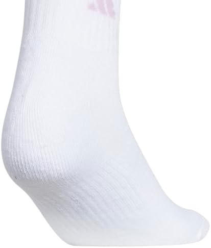 adidas Women's Athletic Cushioned Quarter Ankle Socks (6 Pairs) Durable & Comfortable, White/Clear Sky Blue/Bliss Lilac Purple, Medium - 5