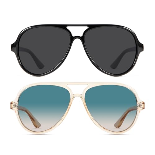 Polarized Sunglasses for Women, Womens Sunglasses Polarized for Shopping, Driving, 2PACKS