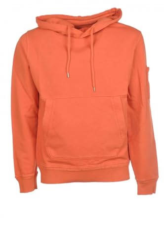 Image of C.P. COMPANY, Orange Sweatshirt with Hood and Kangaroo Pockets. 14CMSS137A-FelpaHood-439Orange Size L, Orange, L