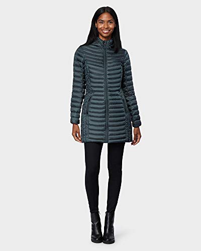 32 Degrees Women’s Ultra-Light Packable Down 3/4 Length Long Jacket with Detachable Hood2