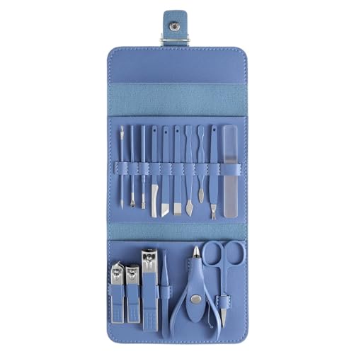 Coupe-Ongles élégants : ensemble de 16 pièces de manucure avec étui pliant