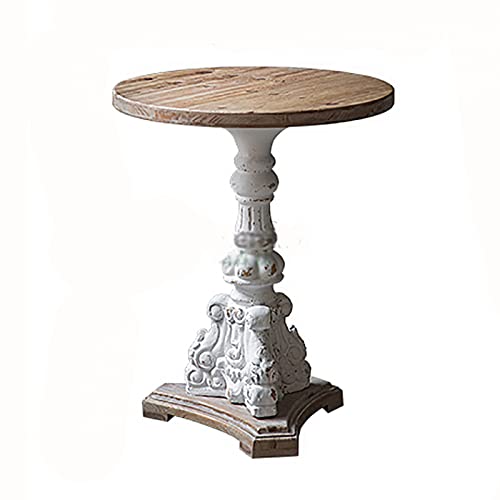 Mesa de centro redonda de madera, mesa auxiliar retro para sala de estar, comedor multifuncional y mesa de esquina
