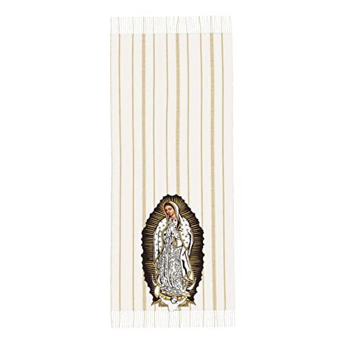 Virgen de Guadalupe Prayer Shawls Wrap For Women Gold Line Blanket Scarf Cashmere Mexican Virgin Mary4