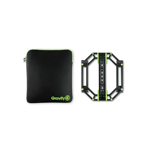 Gravity LTS 01 B SET 1 - Soporte ajustable para ordenadores portátiles y controladores, incluida funda protectora de neopreno
