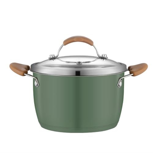 両手鍋 ステンレス鍋 多機能 蒸し調理器具 蓋付きガラスポット 三層底 カレーシチュー キッチン用品 とろみ 煮込み 蓋付きガラスポット IH対応 長持ち こびりつきにくい 簡単調理器具の掃除に キッチン用品 お粥調理用のシチューポット (24CM,B)