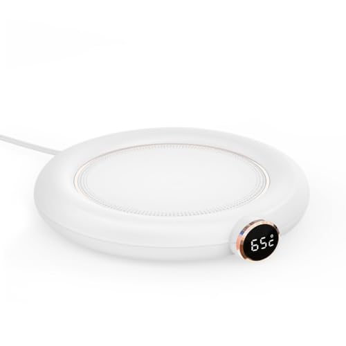 Scaldatazze Caffè, 10 W USB Scalda Bevande con Display Temperatura e Tecnologia Touch, Spegnimento Automatico Dopo 8 Ore e 3 Impostazioni di Temperatura per Riscaldare Caffè, Latte, Tè, Cioccolata
