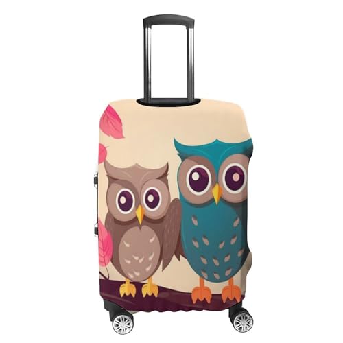 Cute Owls Luggage Cover Elastic Suitcase Protector Case Anti-Scratch Washable Baggage Covers Protector For Traveling, Aircraft Consignment S4