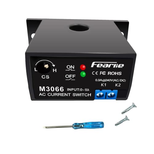 Current Sensing Switch/Relay 0-50A Normally Closed Sensor Monitoring, Linkage PLC Signal, Overload Controller (M3066)