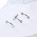 Ruifan 16g Rook Piercing Jewelry Titanium Internally Threaded Five CZ Ball Curved Barbell Eyebrow Tragus Helix Conch Lobe Labret Earrings Lip Rings Body Piercing Jewelry For Women Men 10mm