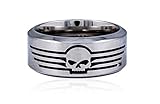  HARLEY-DAVIDSON MOD Steel Skull Band Ring, 10 = 20mm Ø