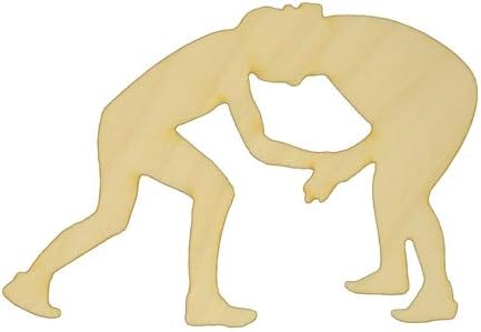 Package of 10, Small 5 X 3.5 X 1/4 Baltic Birch Plywood Wrestler Wood Cutout for Art & Craft Project, Made in USA