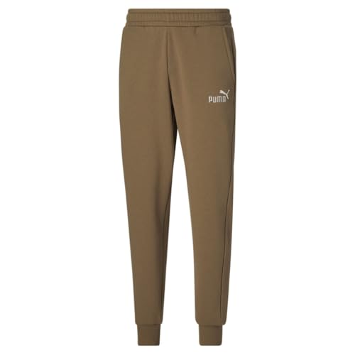 PUMA Men's Chocolate Chip/Alpine Snow ESS+ Embroidery Logo Pant - XL