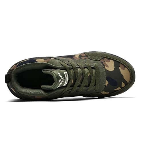 Elevator Shoes for Women Camouflage Female Running Footwear Casual Sneakers Sport Men Camo Leisure High Shoe 6cm Outdoor Climbing Hiking Girl Hidden Heel Canvas Sneakers Army Green4