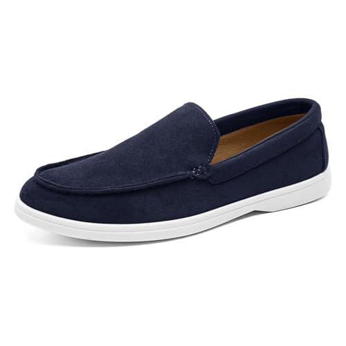 Generisch Mocasines de ante para hombre Zapatos casuales clásicos planos cómodos zapatos de conducción ligeros Zapatillas de barco, Bk2, 43 EU