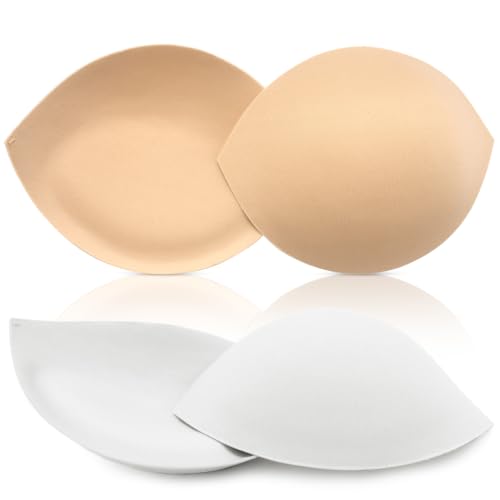 Image of Bra Pads Inserts Breast Enhancer, Push up Swimsuit Cup Adds Instant Volume | 2 Pairs Lightweight Comfy Sew in Bra Cups for Dress Sport Bikini, Removable Durable Bra Replacement Padding Fits Size AB /C /D