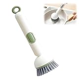 6-in-1-Spülbürste mit Spülmittelspender mit Wandhalterung, 360° Drehbarer Schrubber,...